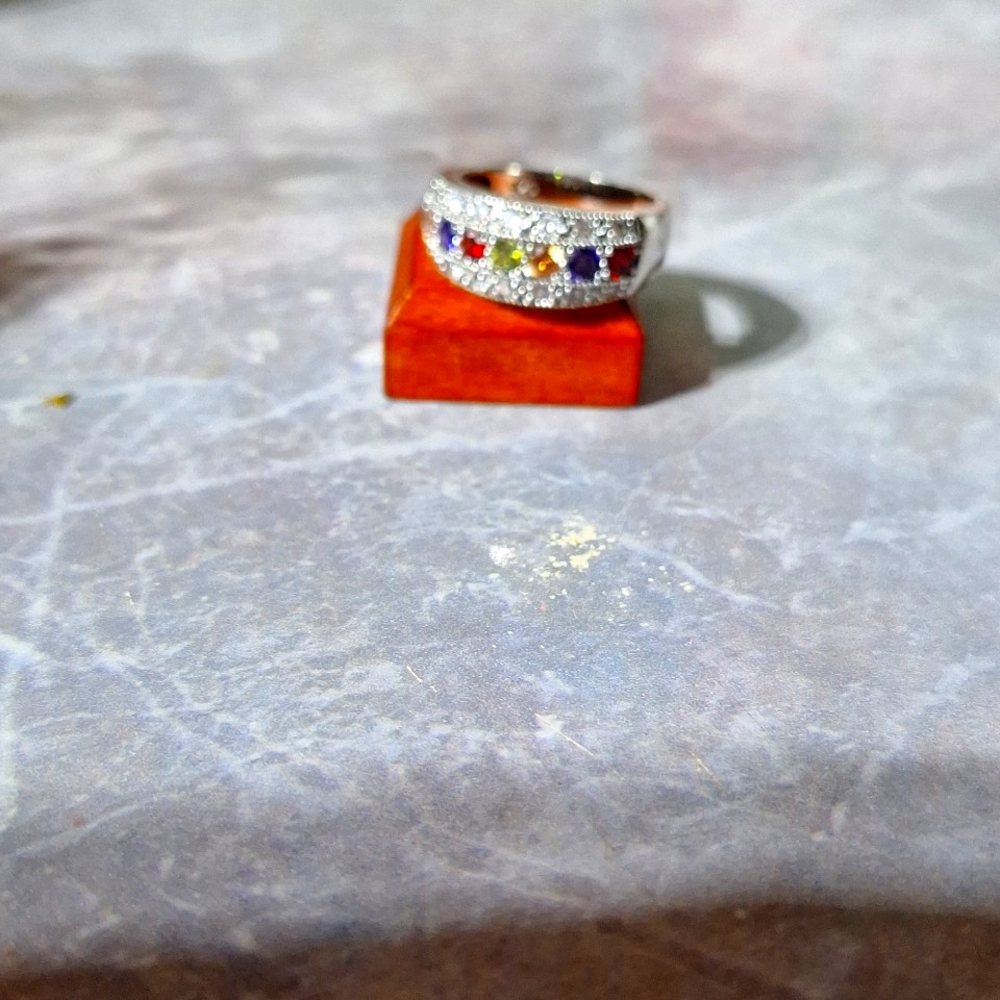 Women's multi gemstone ring size 9